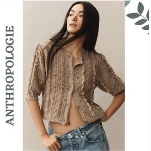 Brand New Maeve Short Sleeve Embellished Cardigan